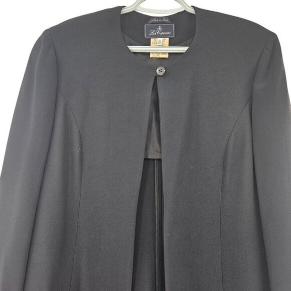 Les Copains Longline One Button Jacket Black Women’s Size 44 U.S. 8 Minimalist - Picture 3 of 9